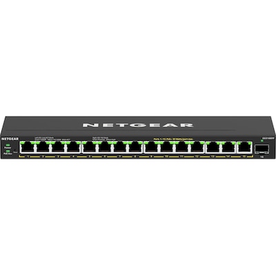 Netgear GS316EPP 15 Gigabit Ethernet PoE Smart Switch, 1000 Mbps, Black (GS316EPP-100NAS)
