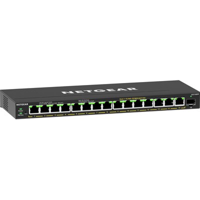 Netgear GS316EPP 15 Gigabit Ethernet PoE Smart Switch, 1000 Mbps, Black (GS316EPP-100NAS)