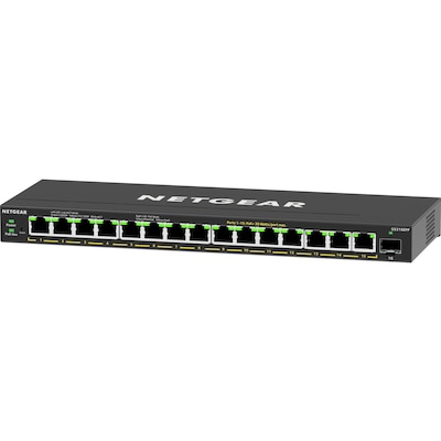 Netgear GS316EPP 15 Gigabit Ethernet PoE Smart Switch, 1000 Mbps, Black (GS316EPP-100NAS)