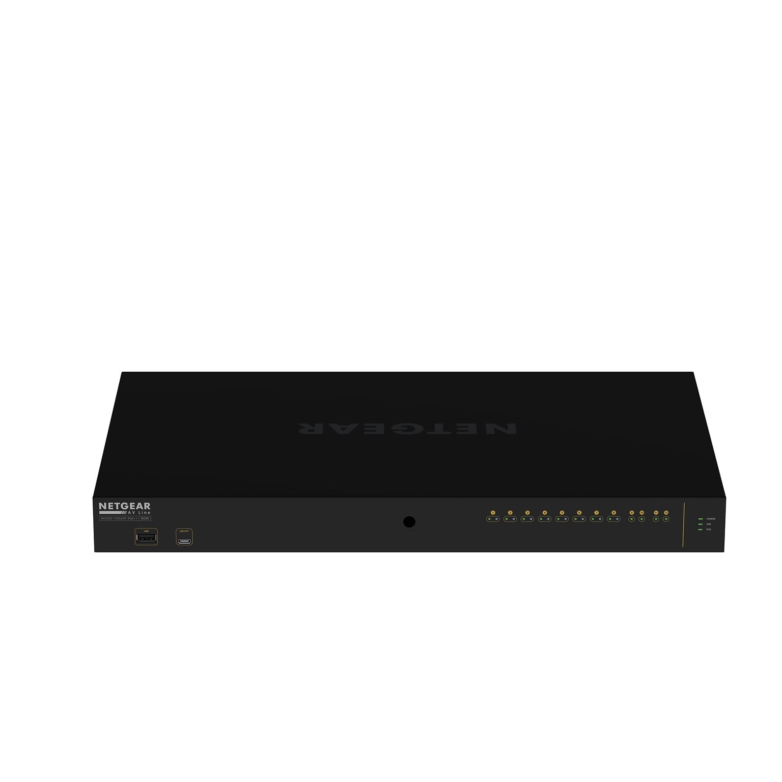 Netgear AV Line M4250 12-Port Multi-Gigabit Ethernet PoE Fully Managed, 10 Gigabit, Black (GSM4212UX-100NAS)