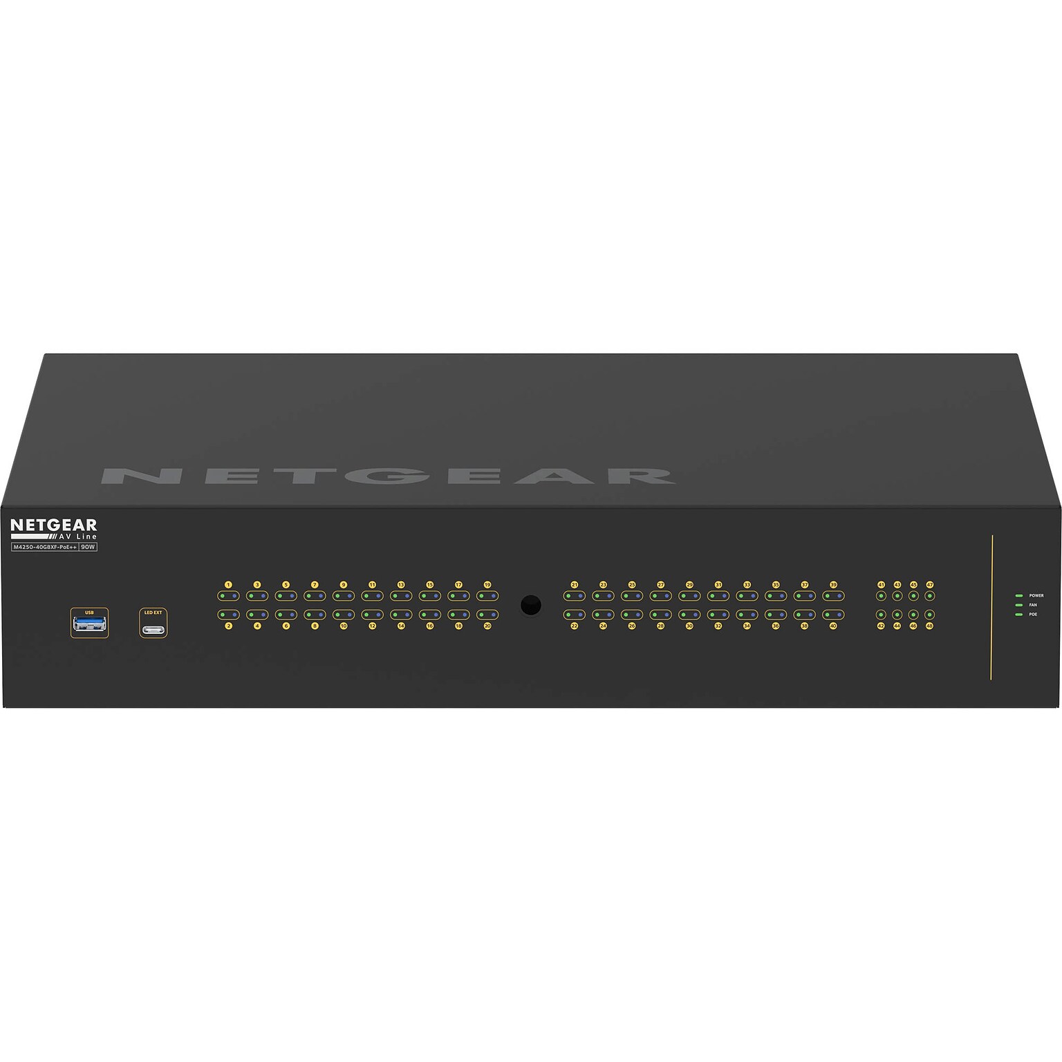 Netgear AV Line M4250 48-Port Gigabit Ethernet PoE Fully Managed, 10 Gigabit, Black (GSM4248UX-100NAS)