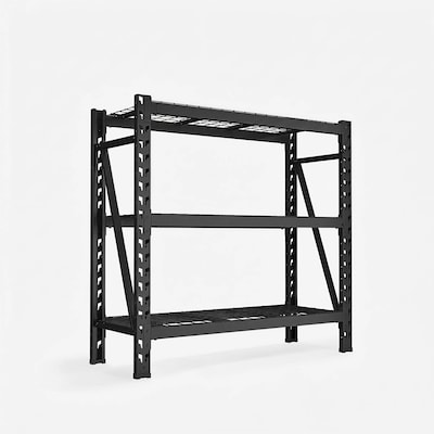 FlexiSpot Heavy-Duty 3-Shelf Metal Storage Rack, 46.8 x 49.6 x 18.1, Black (WGR001)