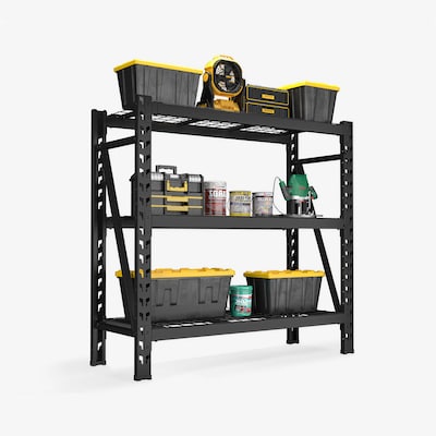 FlexiSpot Heavy-Duty 3-Shelf Metal Storage Rack, 46.8 x 49.6 x 18.1, Black (WGR001)
