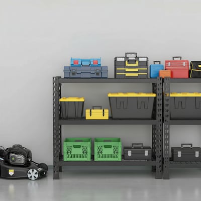 FlexiSpot Heavy-Duty 3-Shelf Metal Storage Rack, 46.8" x 49.6" x 18.1", Black (WGR001)