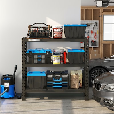 FlexiSpot Heavy-Duty 3-Shelf Metal Storage Rack, 46.8" x 49.6" x 18.1", Black (WGR001)