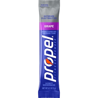 Propel Sugar-Free Grape Powdered Drink Mix w/Electrolytes, 0.11 oz., 8/Box (06632)