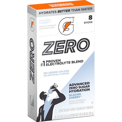 Gatorade Restage Sugar-Free Glacier Cherry Powdered Drink Mix w/Electrolytes, 0.12 oz., 8/Box (06612)