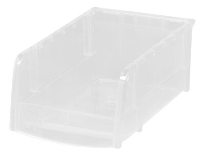 IRIS Small Stackable Plastic Storage Bin, 3 x 4.5x 7.5, 0.4 Qt., Clear, 12/Carton (200518CT)