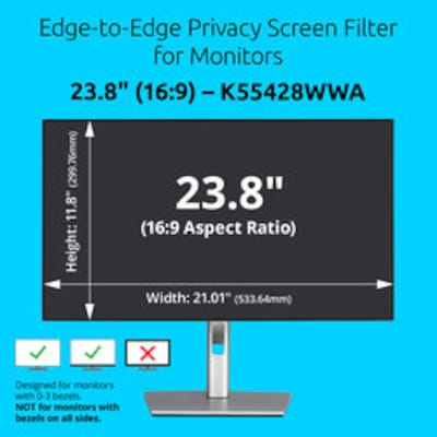 Kensington Edge-to-Edge Anti-Glare Privacy Screen Filter for 23.8 Monitors (K55428WWA)