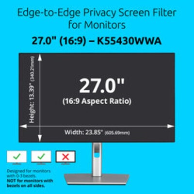 Kensington Edge-to-Edge Anti-Glare Privacy Screen Filter for 27" Monitors (K55430WWA)