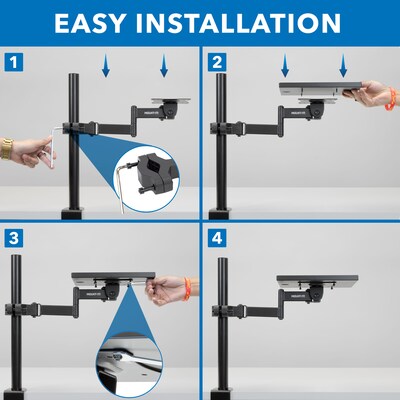 Mount-It! Printer Pole Mount, Holds 11 lbs., Extends Up to 15.5", Black (MI-3799)