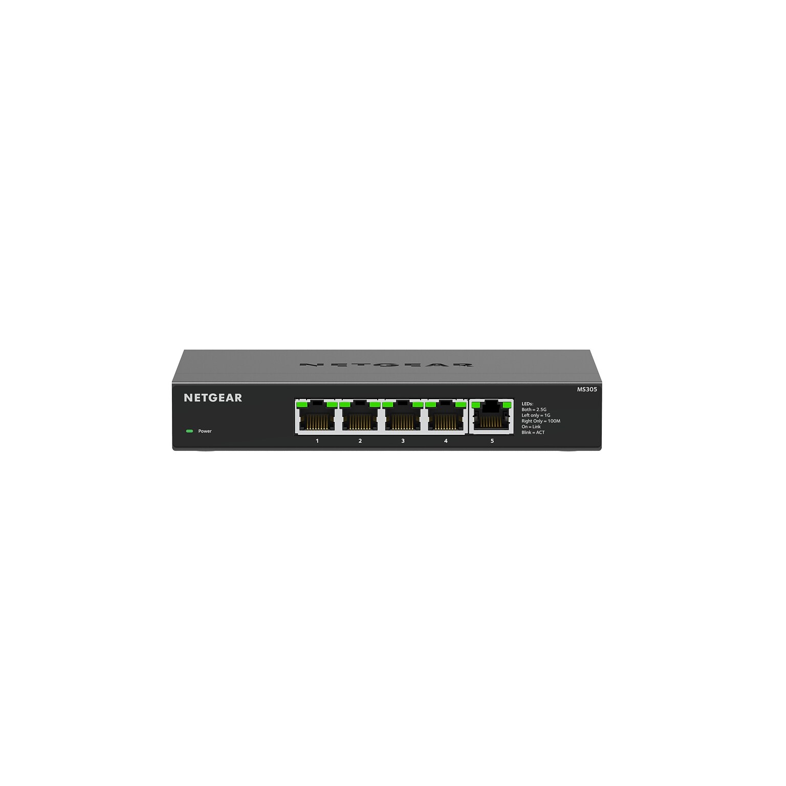 Netgear MS305 5 Multi-Gigabit Ethernet Unmanaged Switch, 2.5 Gbps, Black (MS305-100NAS)