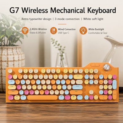 SaharaCase Wireless Mechanical Keyboard, Orange (KB22)