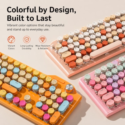 SaharaCase Wireless Mechanical Keyboard, Orange (KB22)