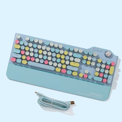 SaharaCase Wireless Mechanical Keyboard, Pastel Blue (KB23)