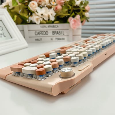 SaharaCase Wireless Mechanical Keyboard, Rose Gold (KB25)