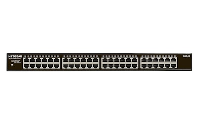 Netgear 300 48 Gigabit Ethernet Unmanaged Switch, 1000 Mbps, Black (GS348-100NAS)