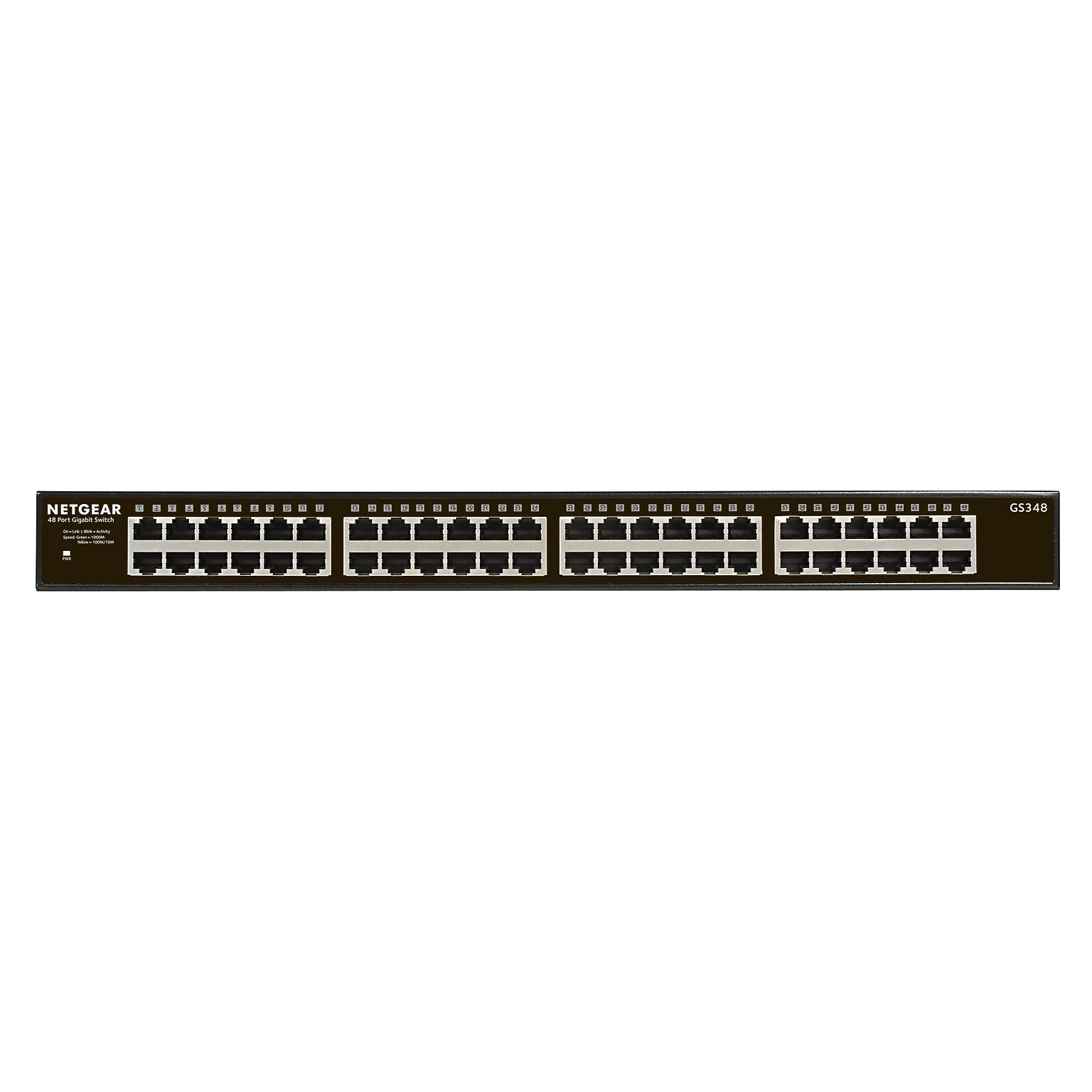 Netgear 300 48 Gigabit Ethernet Unmanaged Switch, 1000 Mbps, Black (GS348-100NAS)