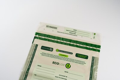 CONTROLTEK EcoLok Deposit Bags, 4 Compartments, Clear (585609)