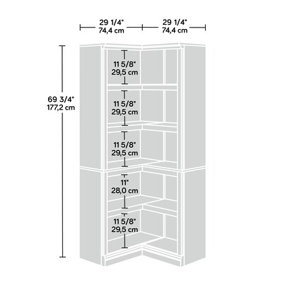 Sauder Select 70H 5-Shelf Bookcase, Chalked Chestnut (444768)