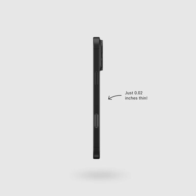 PEEL Original Super Thin Phone Case for iPhone 16 Pro Max, Black (I16_PMX_THN_BLK)