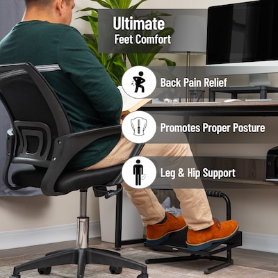 Mind Reader Tilt Adjustable Foot Rest Under Desk, Black (FTHEIGHT-BLK)