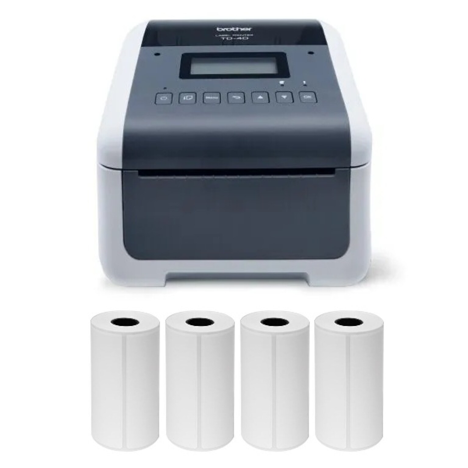 Brother TD-4550DNWB Wireless Ready 4.3” Desktop Barcode Label Printer and 4 Rolls of 4 x 2 Labels