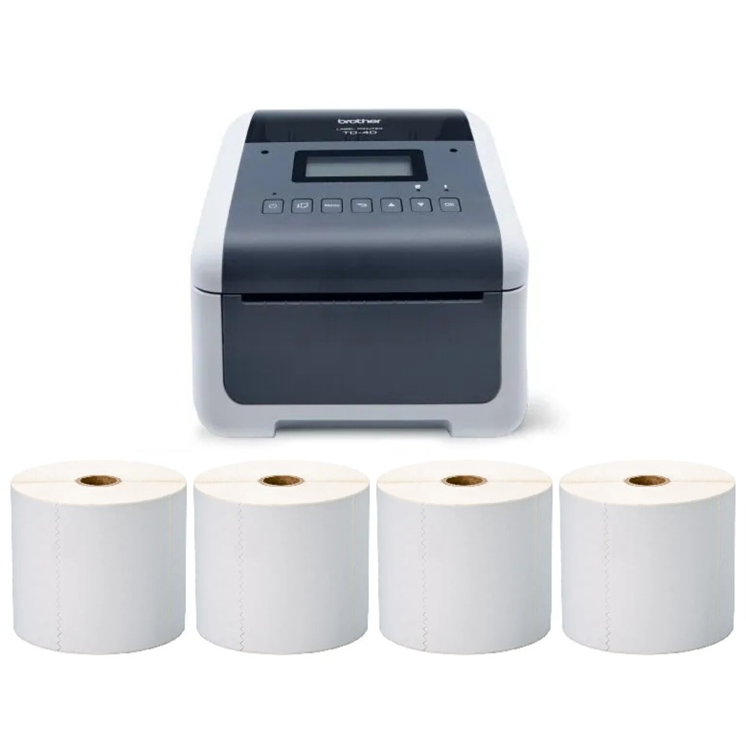 Brother TD-4550DNWB Wireless Ready 4.3” Desktop Barcode Label Printer and 4 Rolls of 4 x 6 Labels