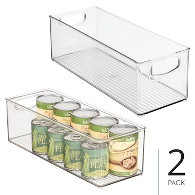 iDesign Plastic Stackable Pantry Bin - Storage Bin with Handles for Kitchen Organization- Ideal for Cabinets or Fridges