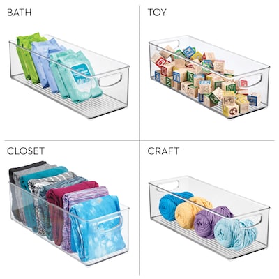 iDesign Plastic Stackable Pantry Bin - Storage Bin with Handles for Kitchen Organization- Ideal for Cabinets or Fridges