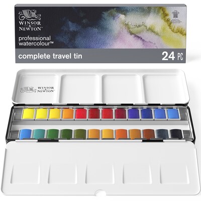 Winsor & Newton Professional Watercolor Paint Tray, Multicolored, 24 Pieces/Pack (WNX0190553)