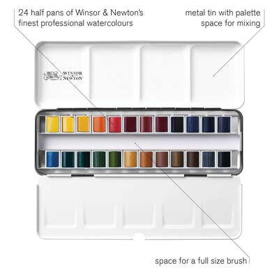 Winsor & Newton Professional Watercolor Paint Tray, Multicolored, 24 Pieces/Pack (WNX0190553)