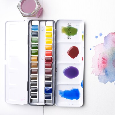 Winsor & Newton Professional Watercolor Paint Tray, Multicolored, 24 Pieces/Pack (WNX0190553)