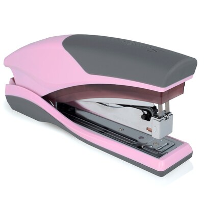 Swingline Optima 25 Rediced-Effort Desktop Stapler, 25-Sheet Capacity, Pink/Gray (S7066401)