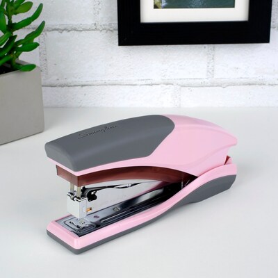 Swingline Optima 25 Rediced-Effort Desktop Stapler, 25-Sheet Capacity, Pink/Gray (S7066401)