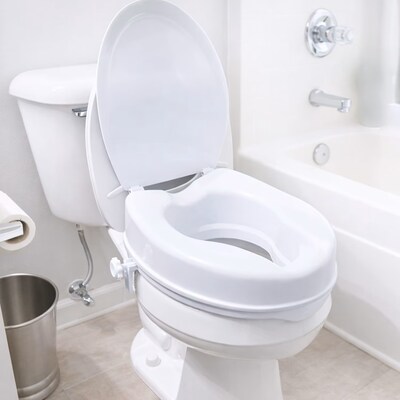 HealthSmart Universal Raised Toilet Seat, 4"H, 300 Lb. Capacity (522-1510-1900)