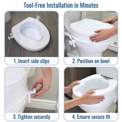 HealthSmart Universal Raised Toilet Seat, 4"H, 300 Lb. Capacity (522-1510-1900)