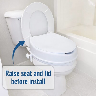 HealthSmart Universal Raised Toilet Seat, 4"H, 300 Lb. Capacity (522-1510-1900)