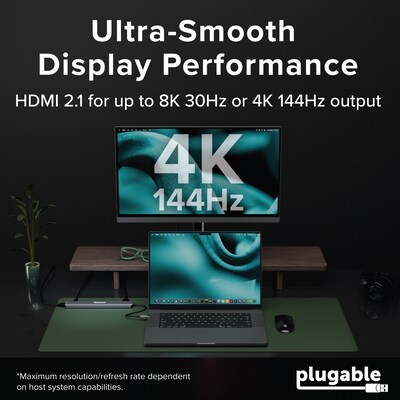Plugable USB-C 10-in-1 Hub with 8K HDMI & up to 140W Pass-Through Charging (USBC-10IN1E)