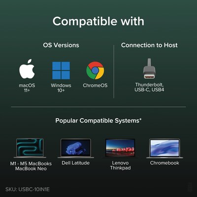 Plugable USB-C 10-in-1 Hub with 8K HDMI & up to 140W Pass-Through Charging (USBC-10IN1E)