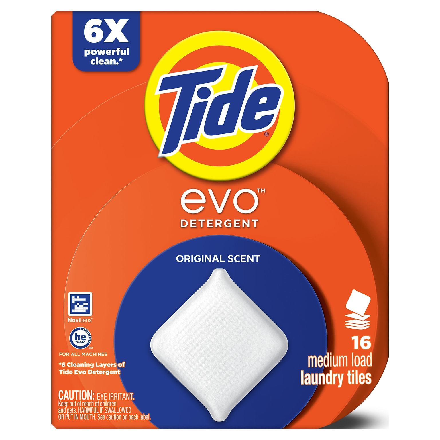 Tide evo Laundry Detergent Tiles, Original Scent, 16 Tiles/Box (09384)