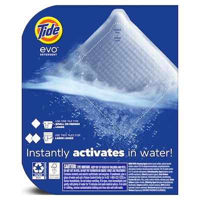 Tide evo Laundry Detergent Tiles, Original Scent, 16 Tiles/Box (09384)