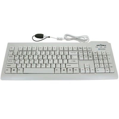 Seal Shield Silver-Seal-Glow Medical Grade Backlit True-Type Long Cable Keyboard w/ Quick Connect and Backlight