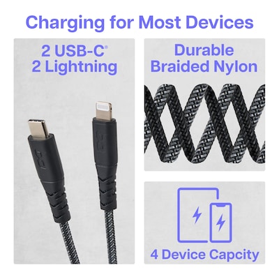 KwikBoost Mini Tabletop Charging Hub, Black (KB94016)