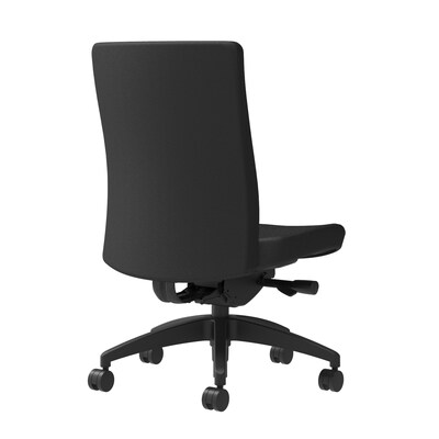 Union & Scale Workplace2.0™ Task Chair Upholstered, Armless, Black Fabric, Synchro Tilt Seat Slide (