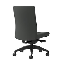 Union & Scale Workplace2.0™ Task Chair Upholstered, Armless, Iron Ore Fabric, Synchro Tilt Seat Slid