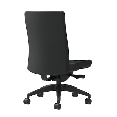 Union & Scale Workplace2.0™ Task Chair Upholstered, Armless, Black Vinyl Synchro Tilt Seat Slide (54