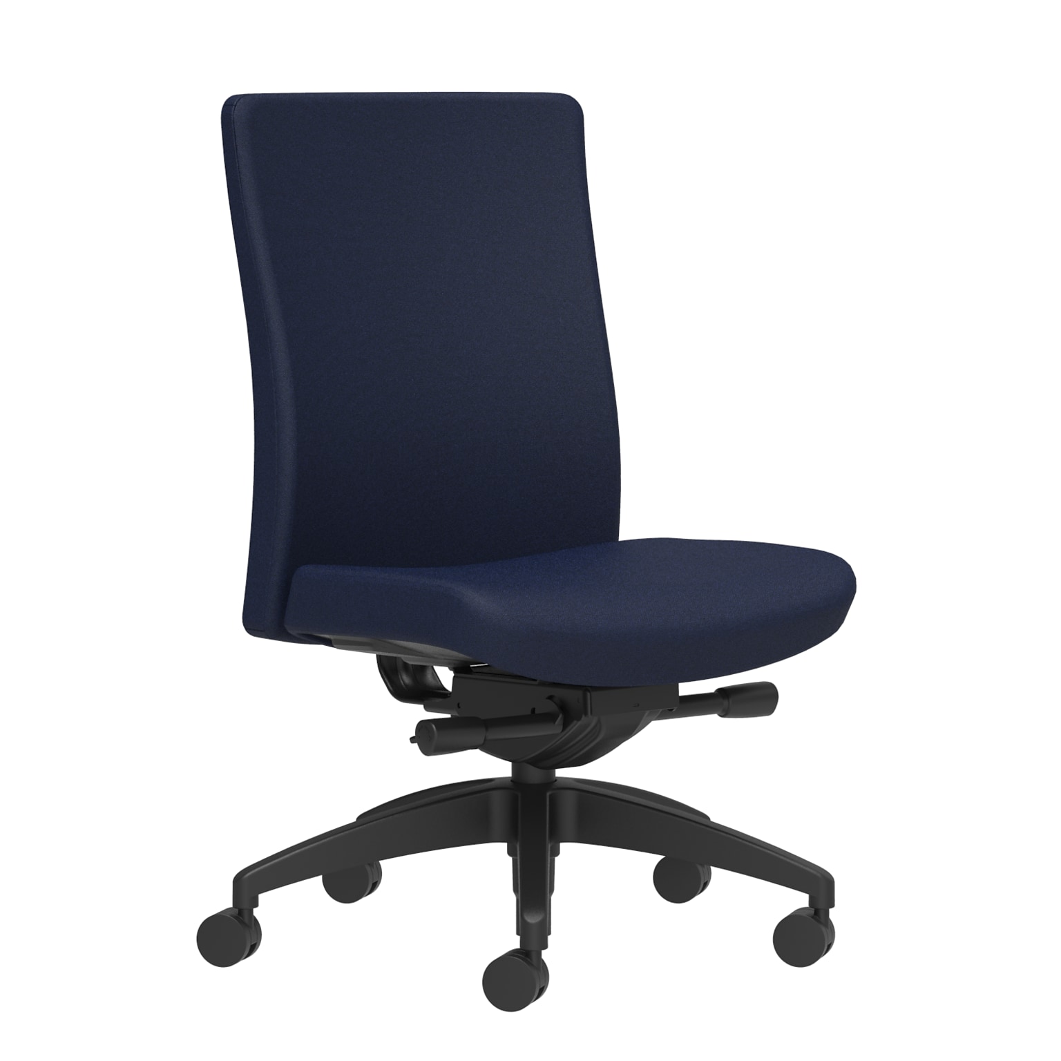 Union & Scale Workplace2.0™ Task Chair Upholstered, Armless, Navy Fabric, Synchro Tilt Seat Slide (54201)