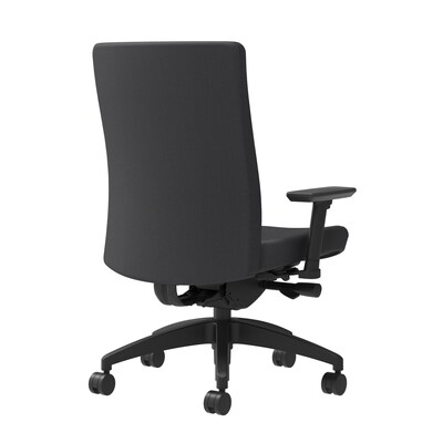 Workplace2.0™ Task Chair Upholstered 2D, Adjustable Arms, Carbon Vinyl Synchro Tilt Seat Slide (5423