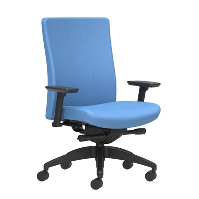 Union & Scale Workplace2.0™ Task Chair Upholstered 2D, Adjustable Arms, Lagoon Vinyl Synchro Tilt Se